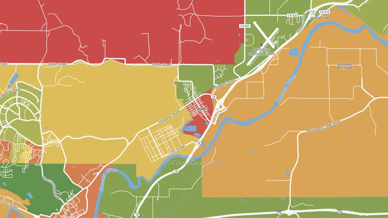 Ogden, KS Map of Vandalism Rates