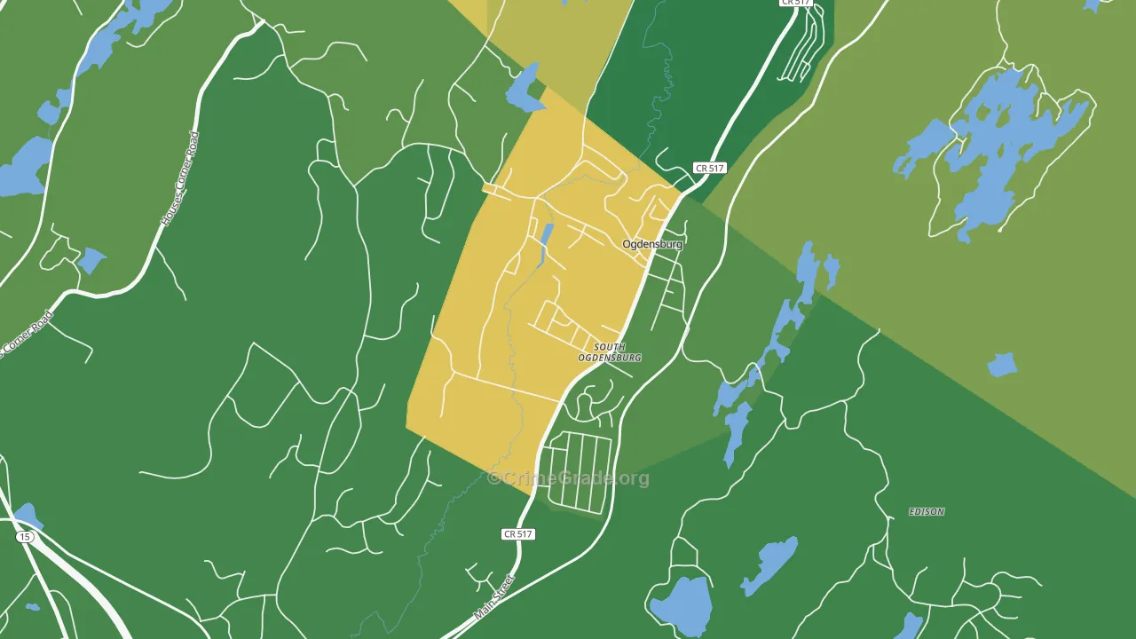 Ogdensburg, NJ Map of Vandalism Rates