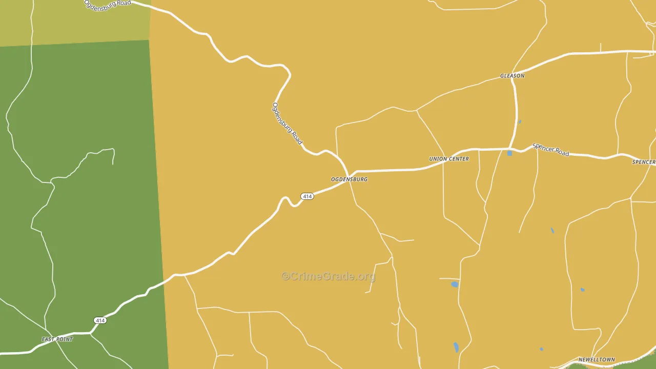 Ogdensburg, PA Map of Vandalism Rates