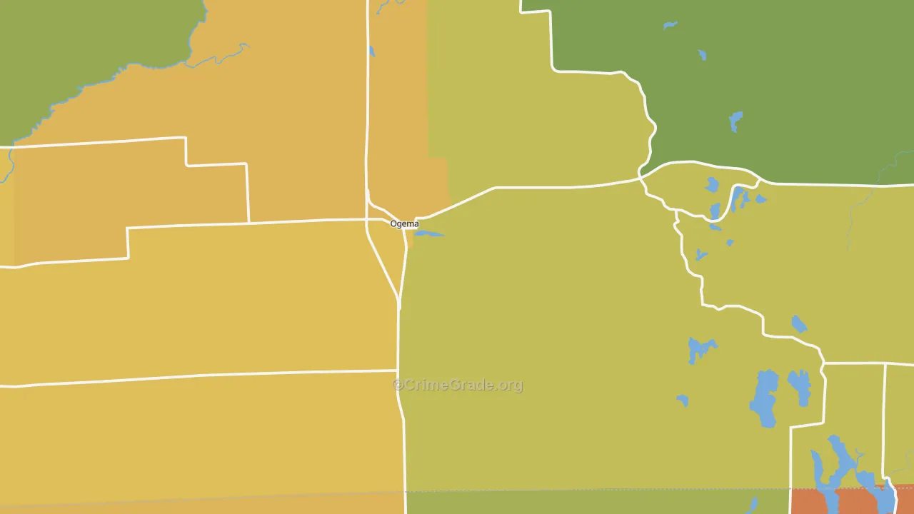 Ogema, WI Map of Vandalism Rates