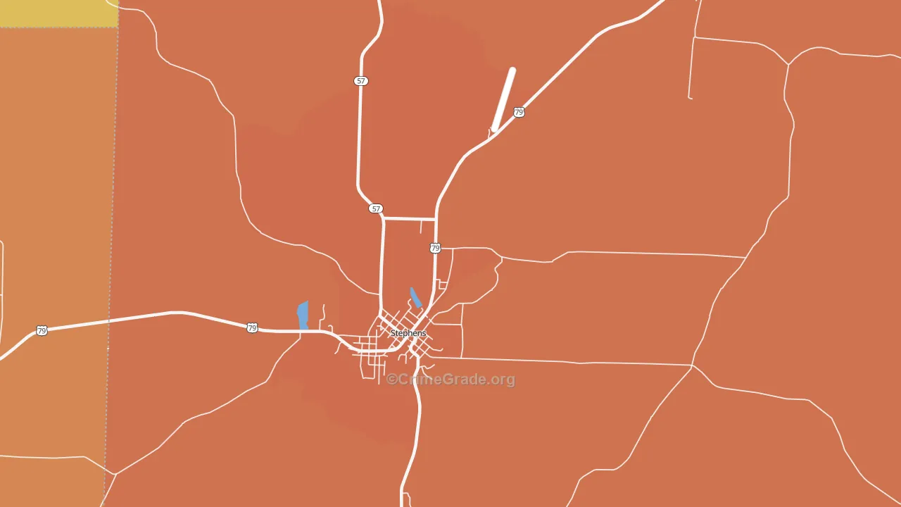 Ogemaw, AR Map of Vandalism Rates