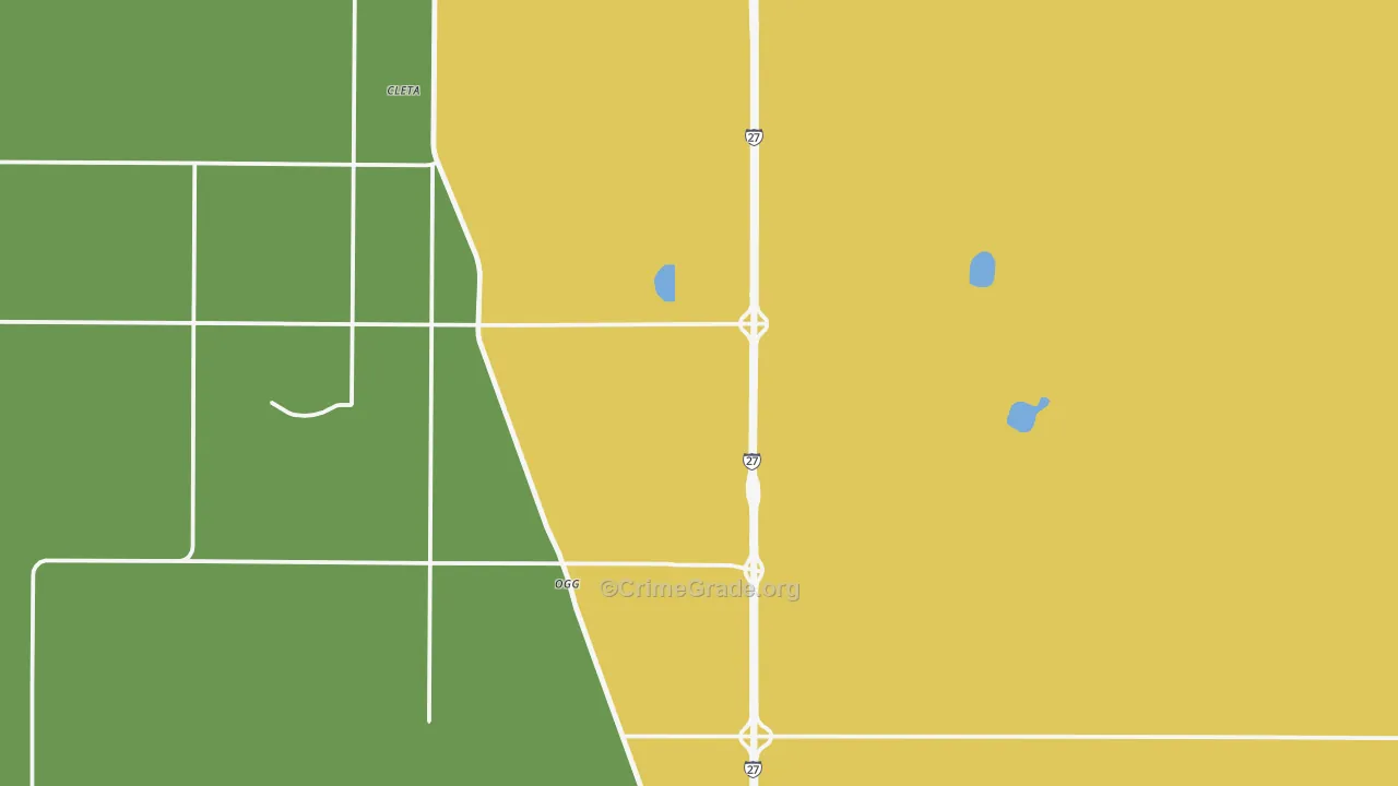 Ogg, TX Map of Vandalism Rates