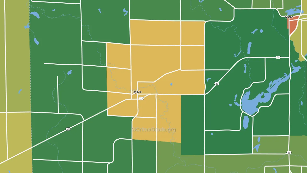 Ogilvie, MN Map of Vandalism Rates