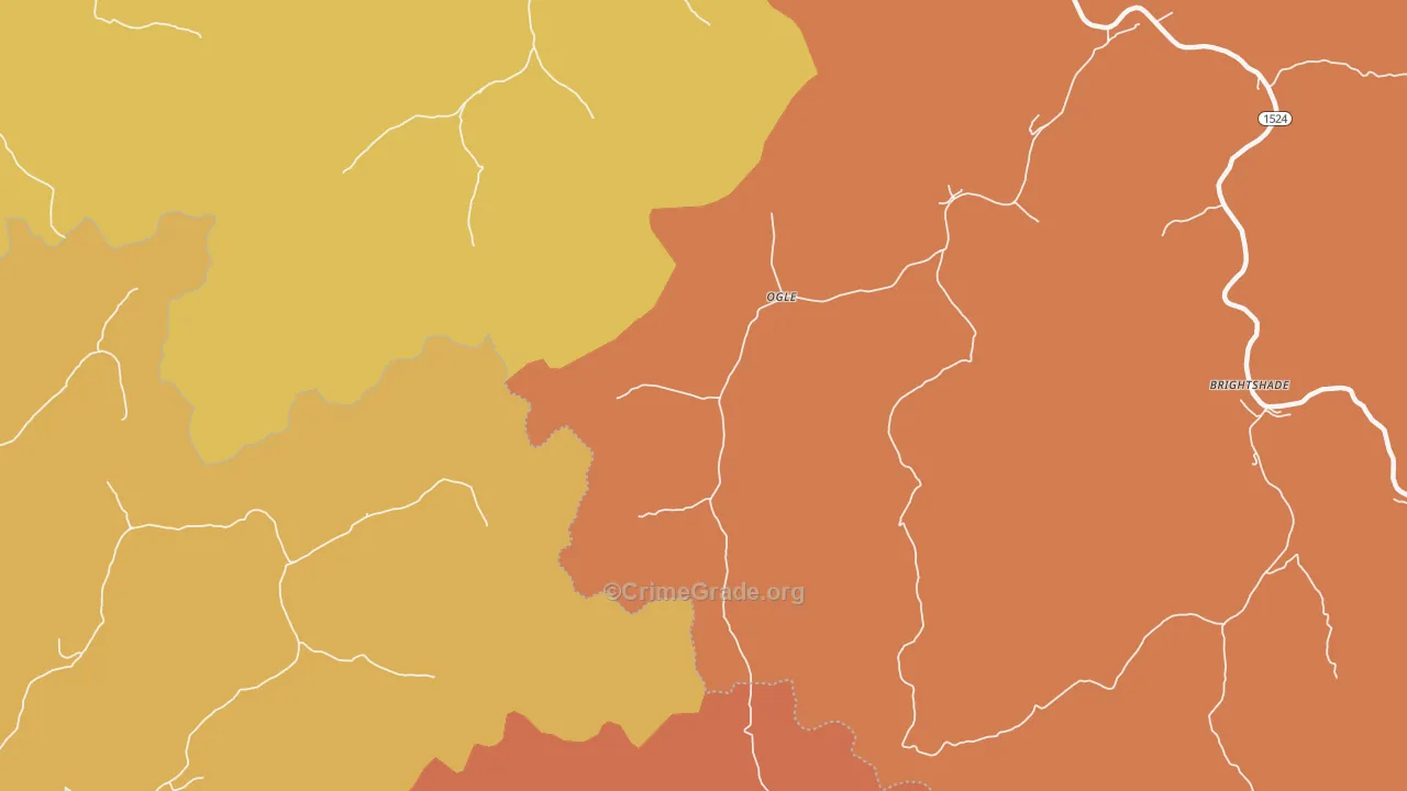 Ogle, KY Map of Vandalism Rates