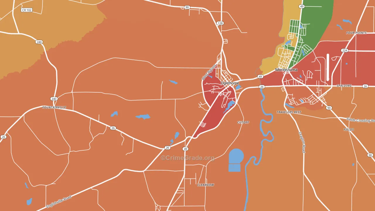 Oglethorpe, GA Map of Vandalism Rates