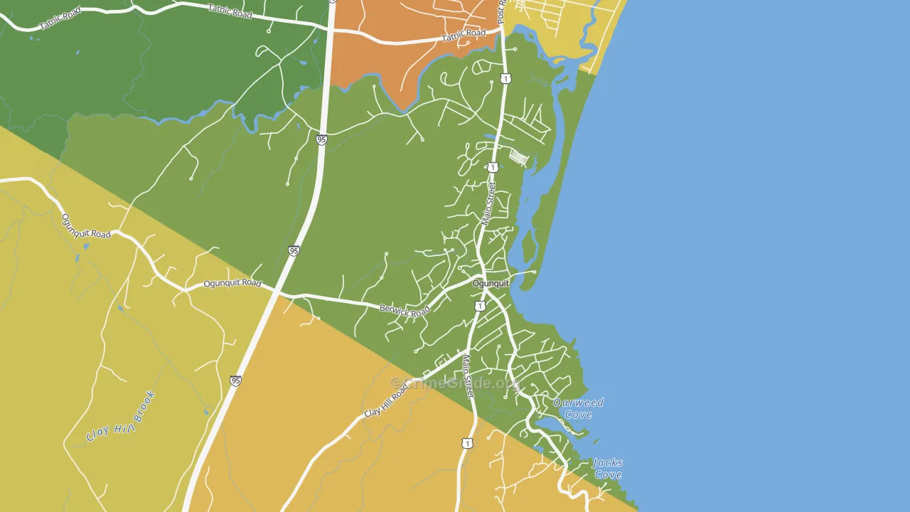 Ogunquit, ME Map of Vandalism Rates