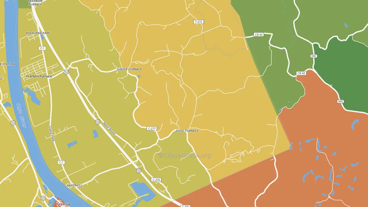 Ohio Furnace, OH Map of Vandalism Rates