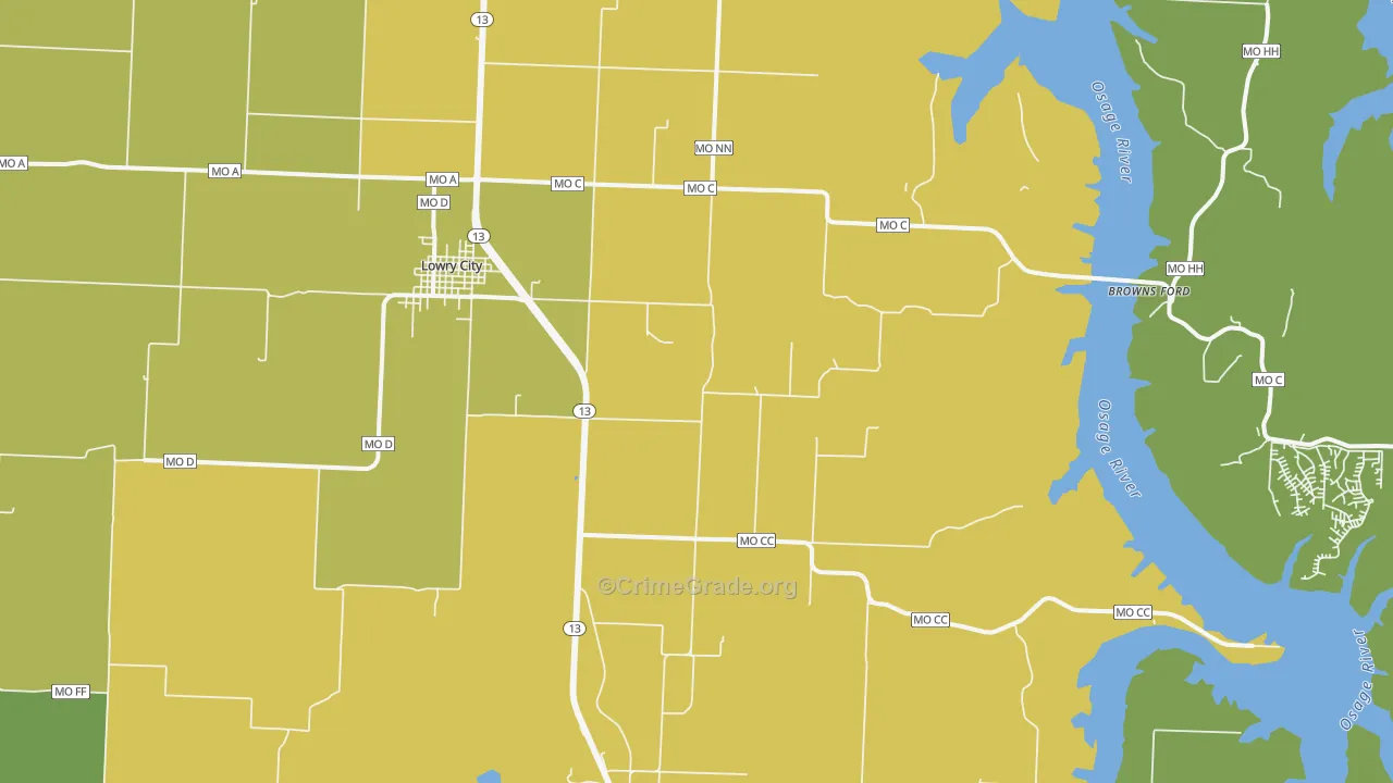 Ohio, MO Map of Vandalism Rates