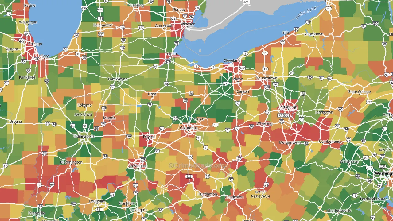 Ohio Map of Vandalism Rates