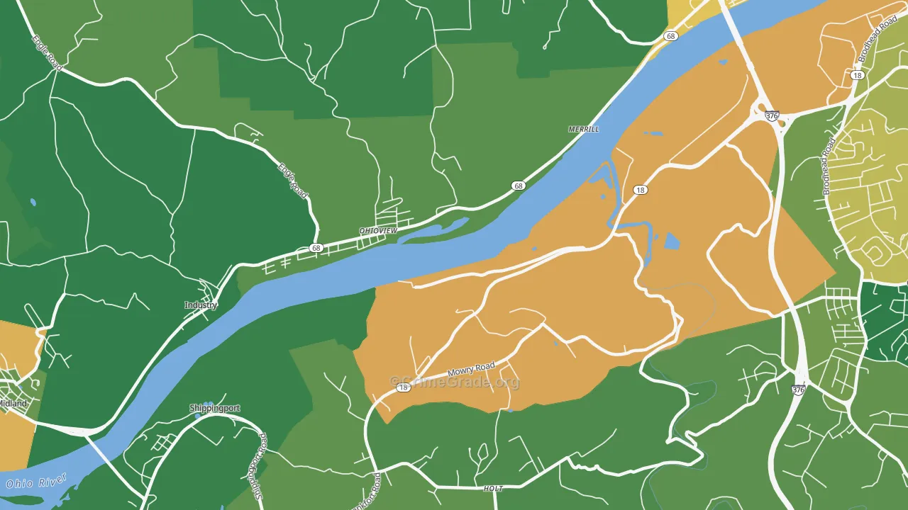 Ohioview, PA Map of Vandalism Rates