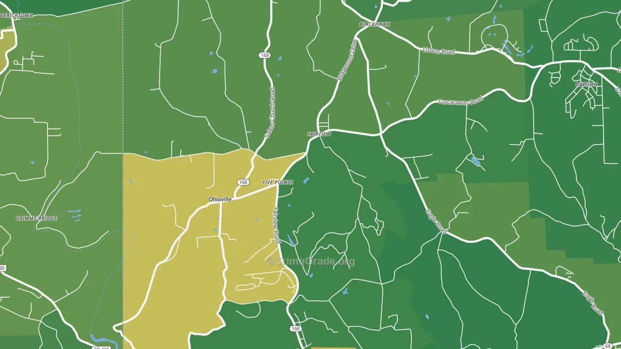 Ohioville, PA Map of Vandalism Rates
