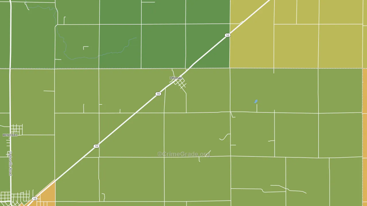Ohlman, IL Map of Vandalism Rates