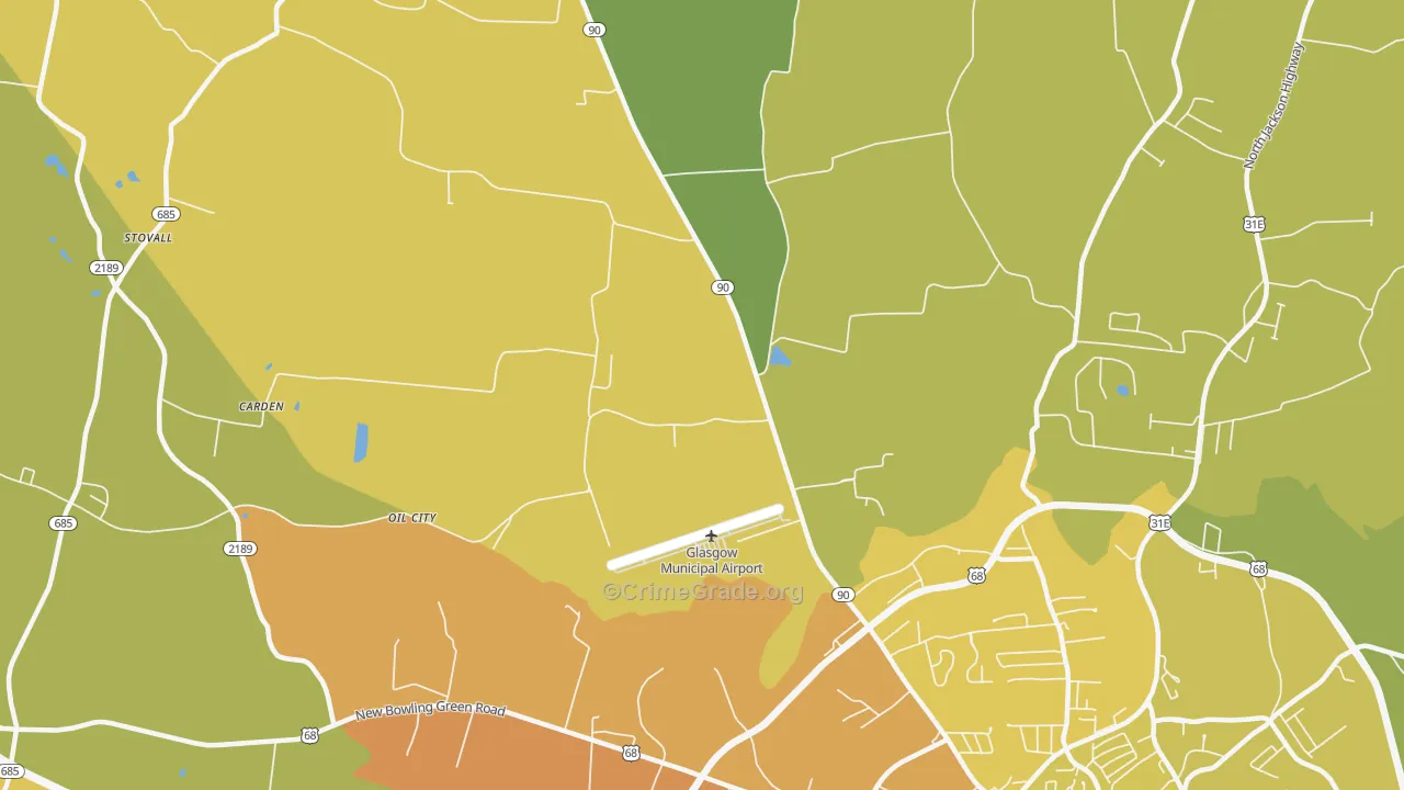 Oil City, KY Map of Vandalism Rates
