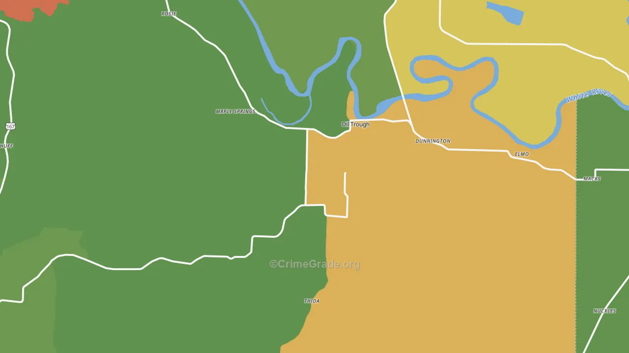 Oil Trough, AR Map of Vandalism Rates