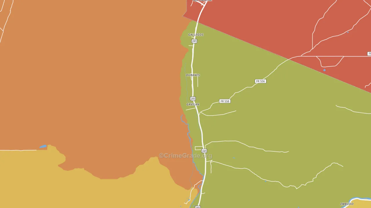 Ojo Caliente, NM Map of Vandalism Rates