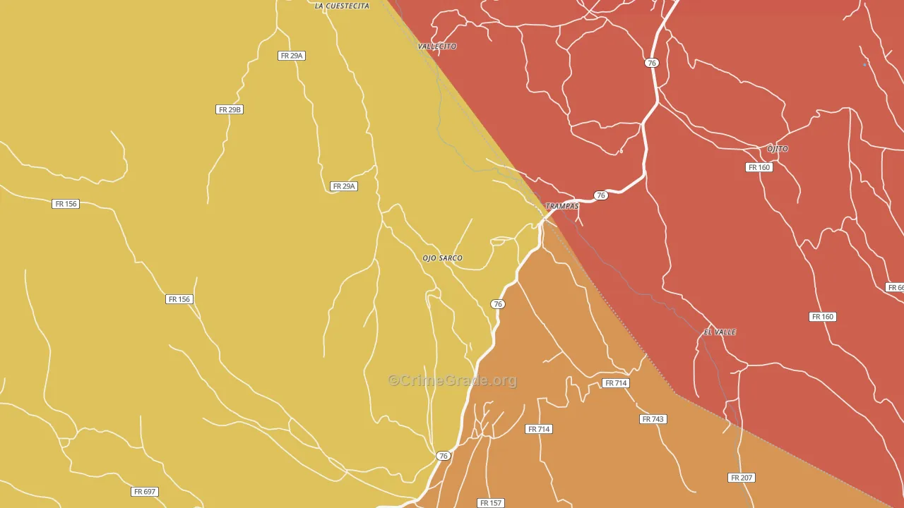 Ojo Sarco, NM Map of Vandalism Rates