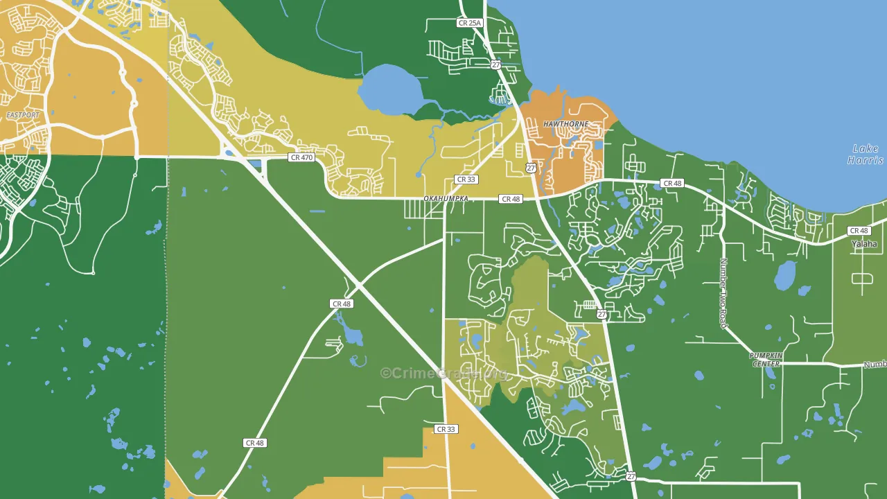 Okahumpka, FL Map of Vandalism Rates