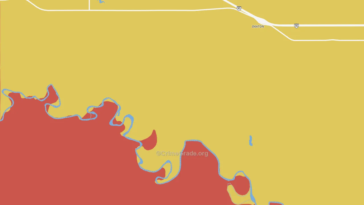 Okaton, SD Map of Vandalism Rates