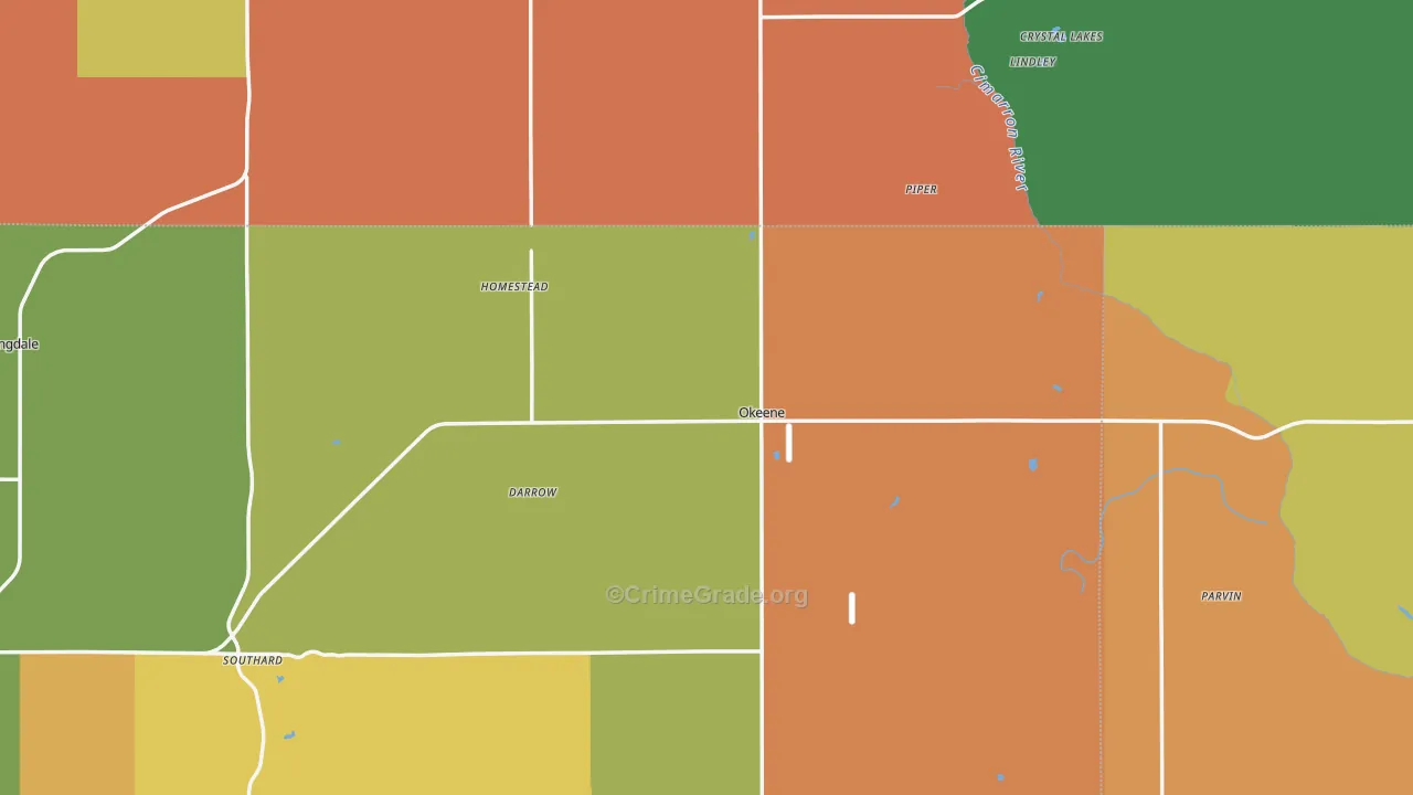 Okeene, OK Map of Vandalism Rates