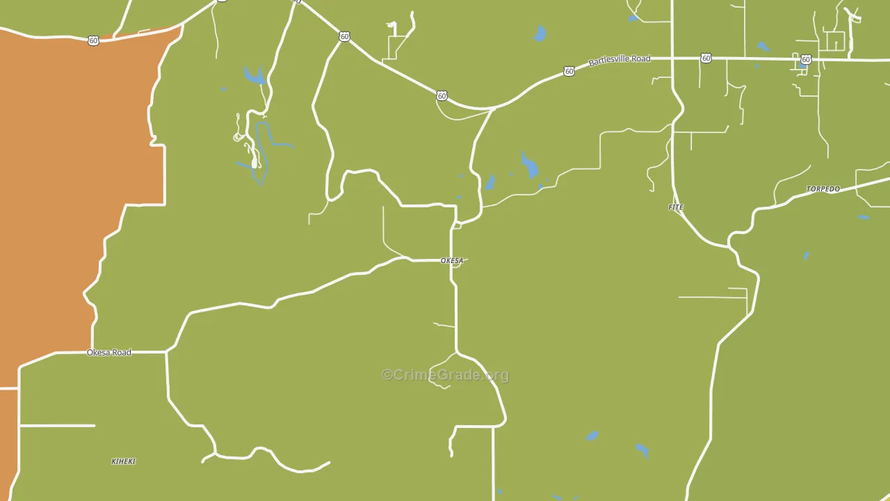 Okesa, OK Map of Vandalism Rates