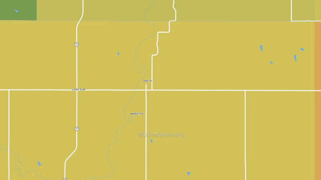 Oketo, KS Map of Vandalism Rates