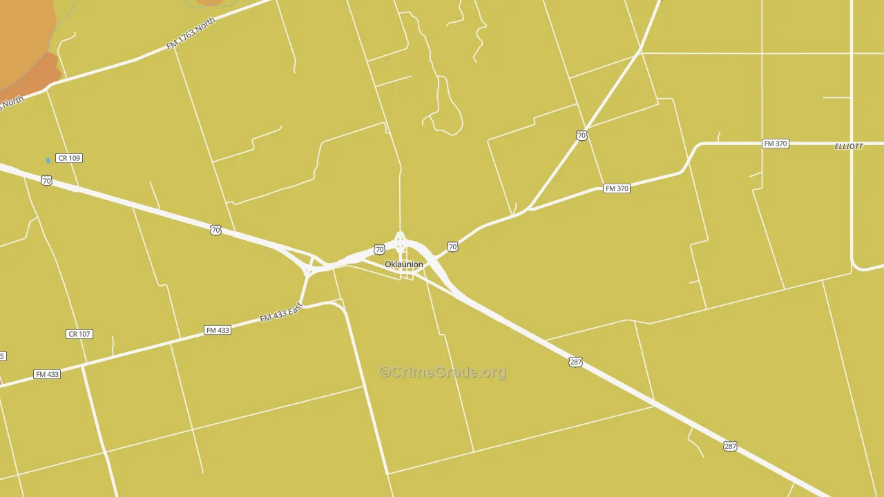 Oklaunion, TX Map of Vandalism Rates