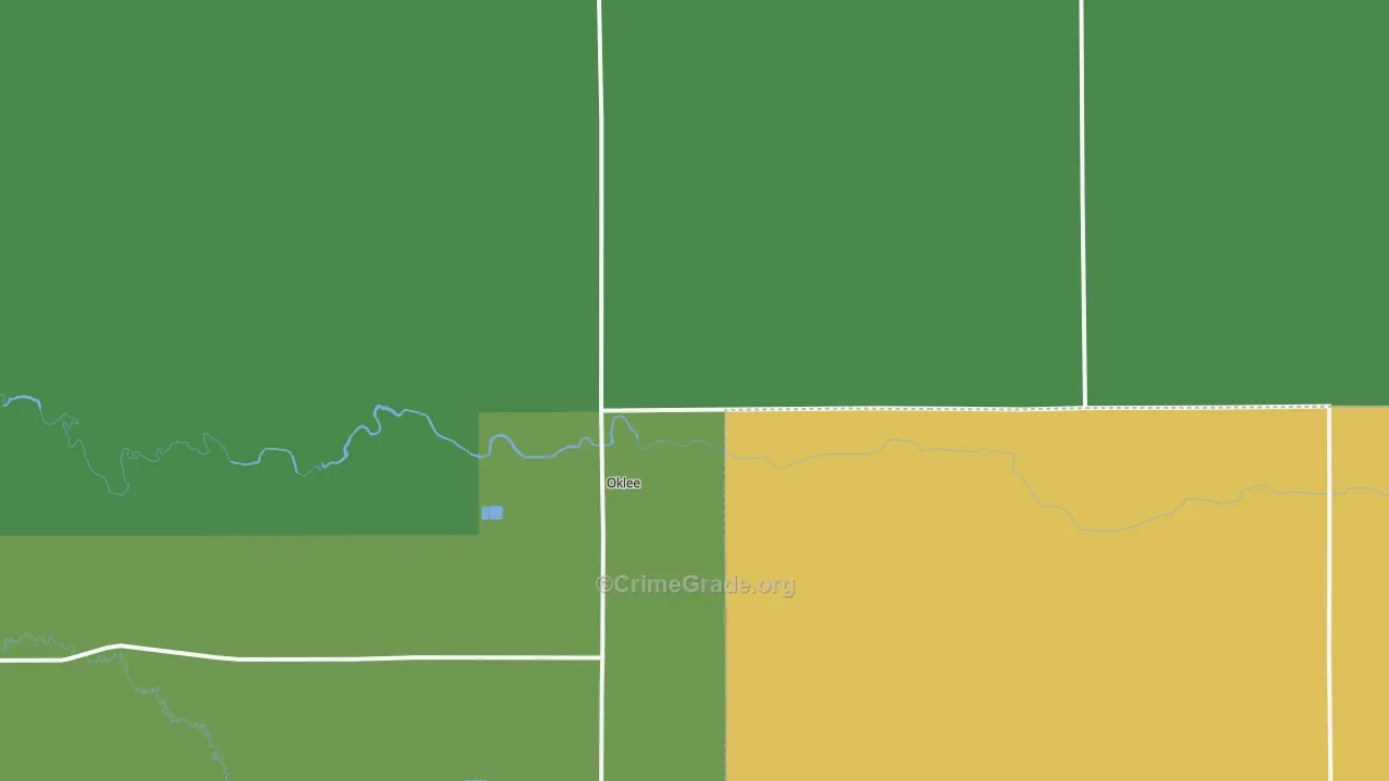 Oklee, MN Map of Vandalism Rates