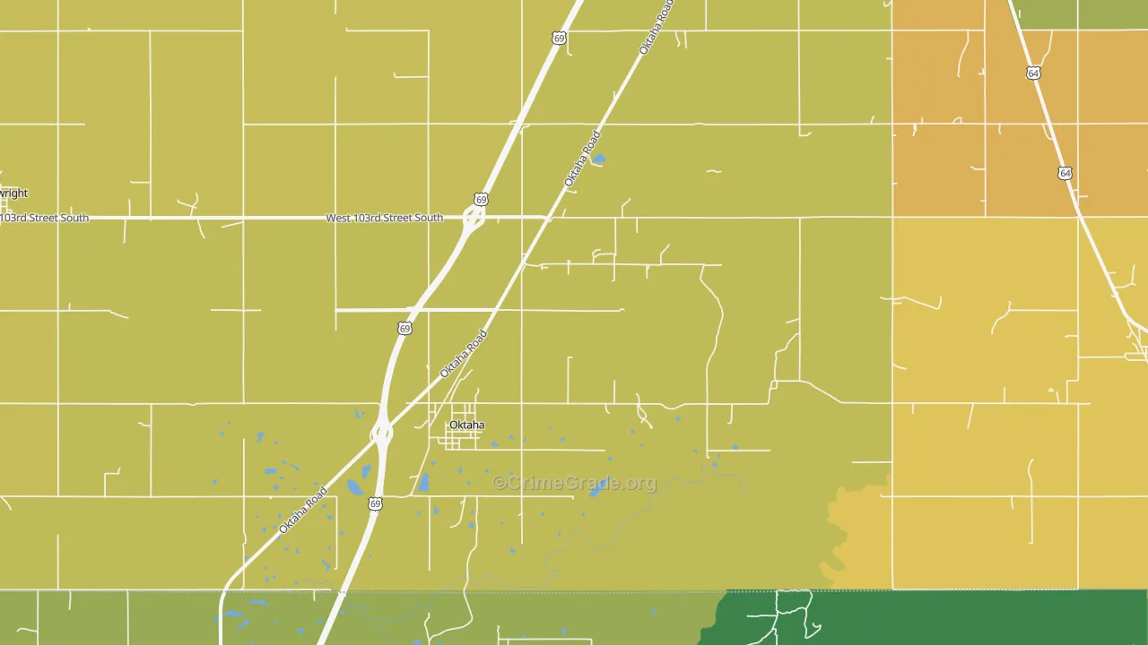 Oktaha, OK Map of Vandalism Rates