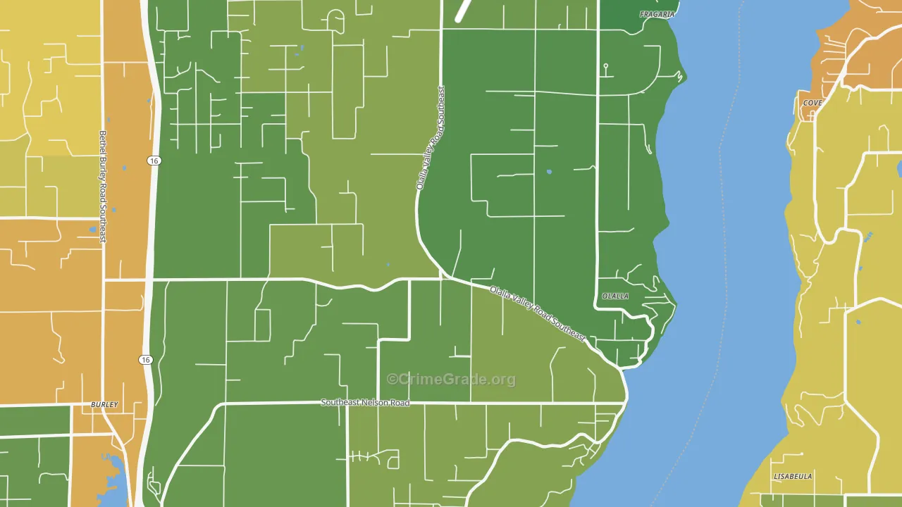 Olalla, WA Map of Vandalism Rates