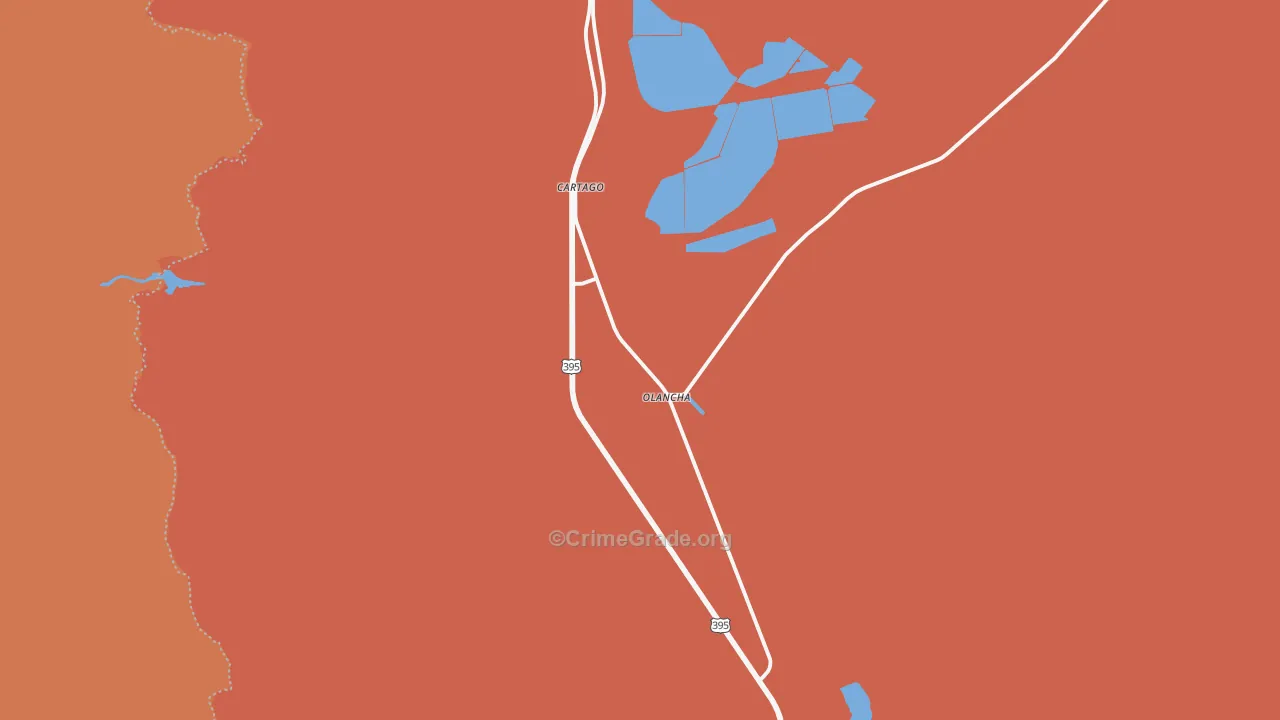 Olancha, CA Map of Vandalism Rates