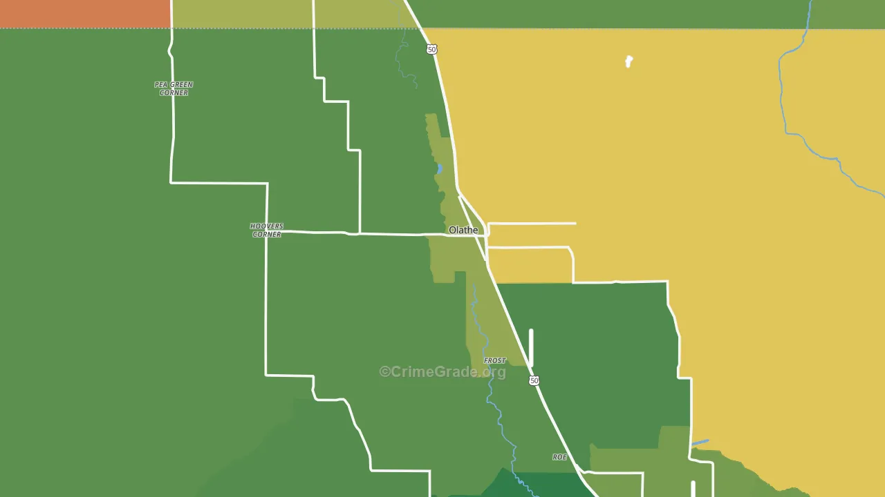 Olathe, CO Map of Vandalism Rates