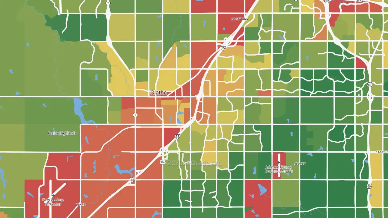 Olathe, KS Map of Vandalism Rates