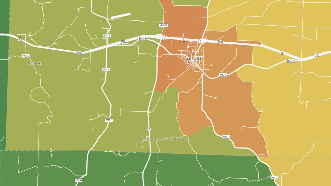 Olathia, MO Map of Vandalism Rates