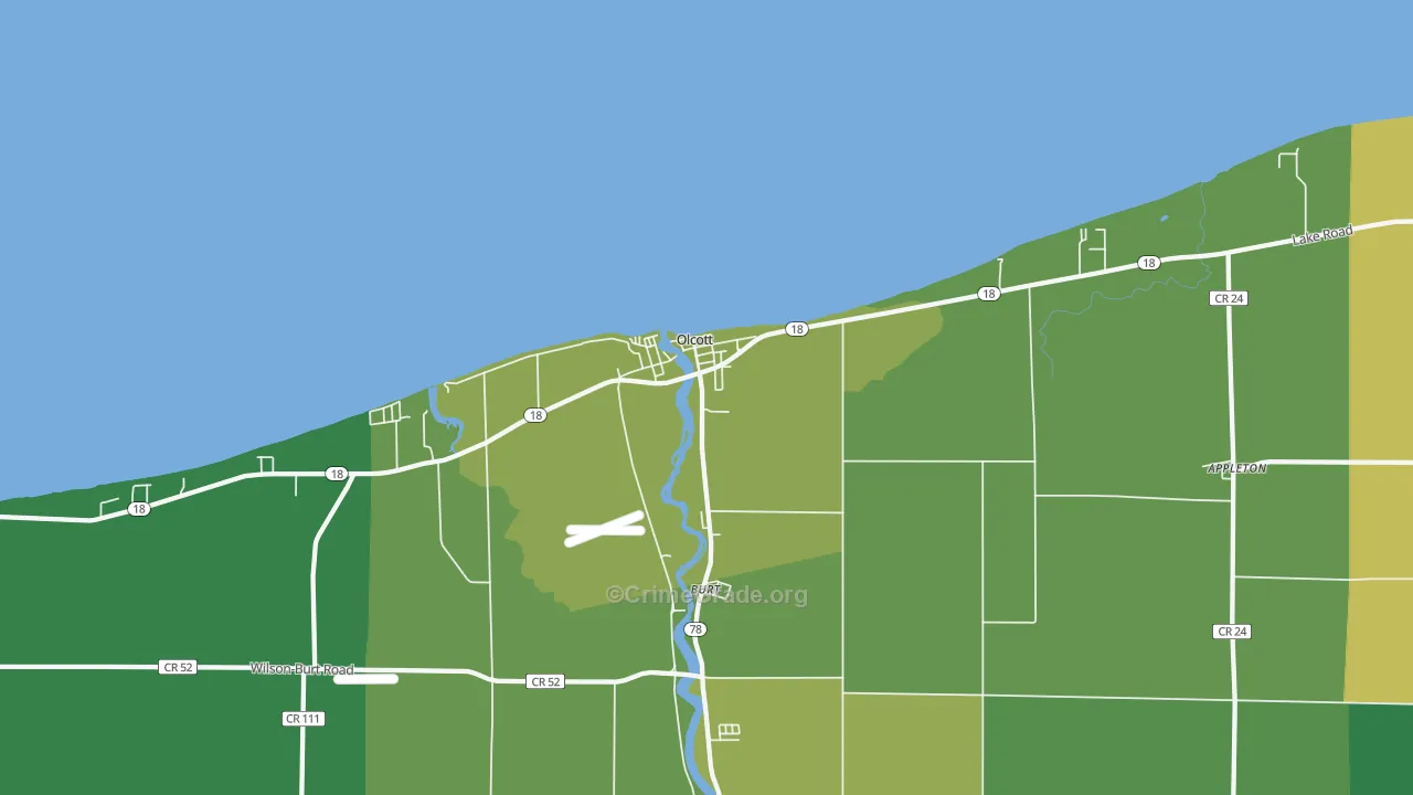 Olcott, NY Map of Vandalism Rates