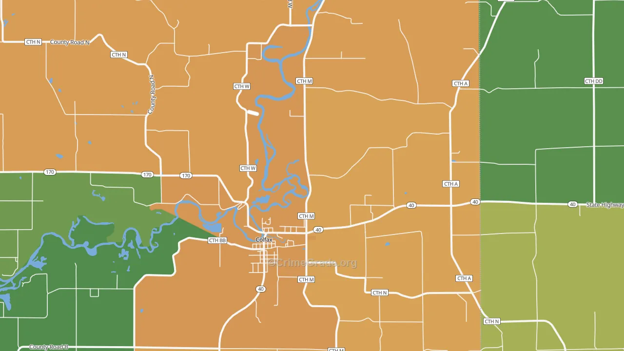 Old Albertville, WI Map of Vandalism Rates