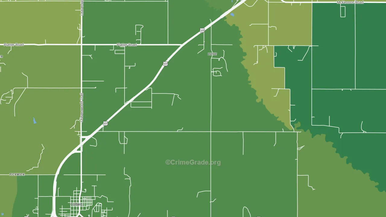 Old Allison, OK Map of Vandalism Rates