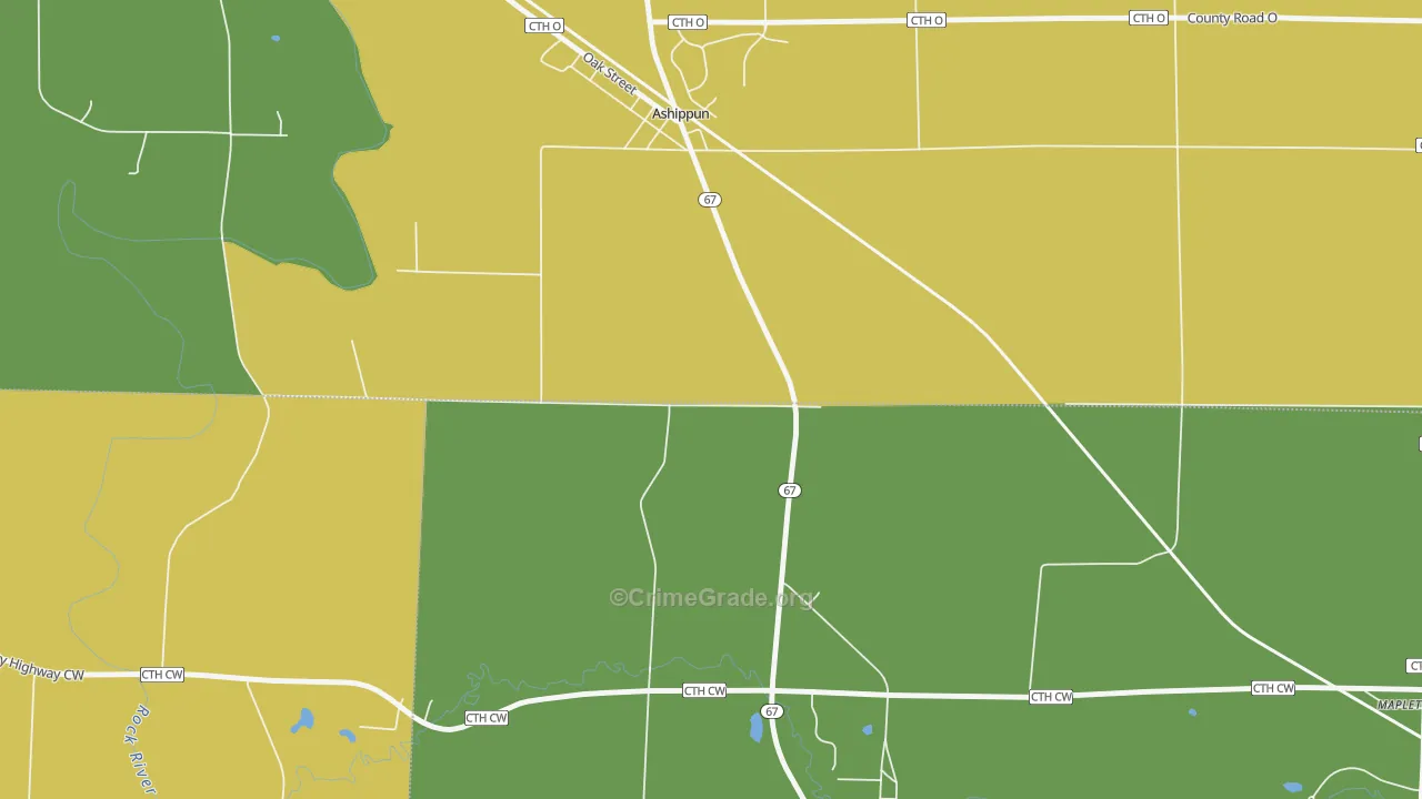 Old Ashippun, WI Map of Vandalism Rates