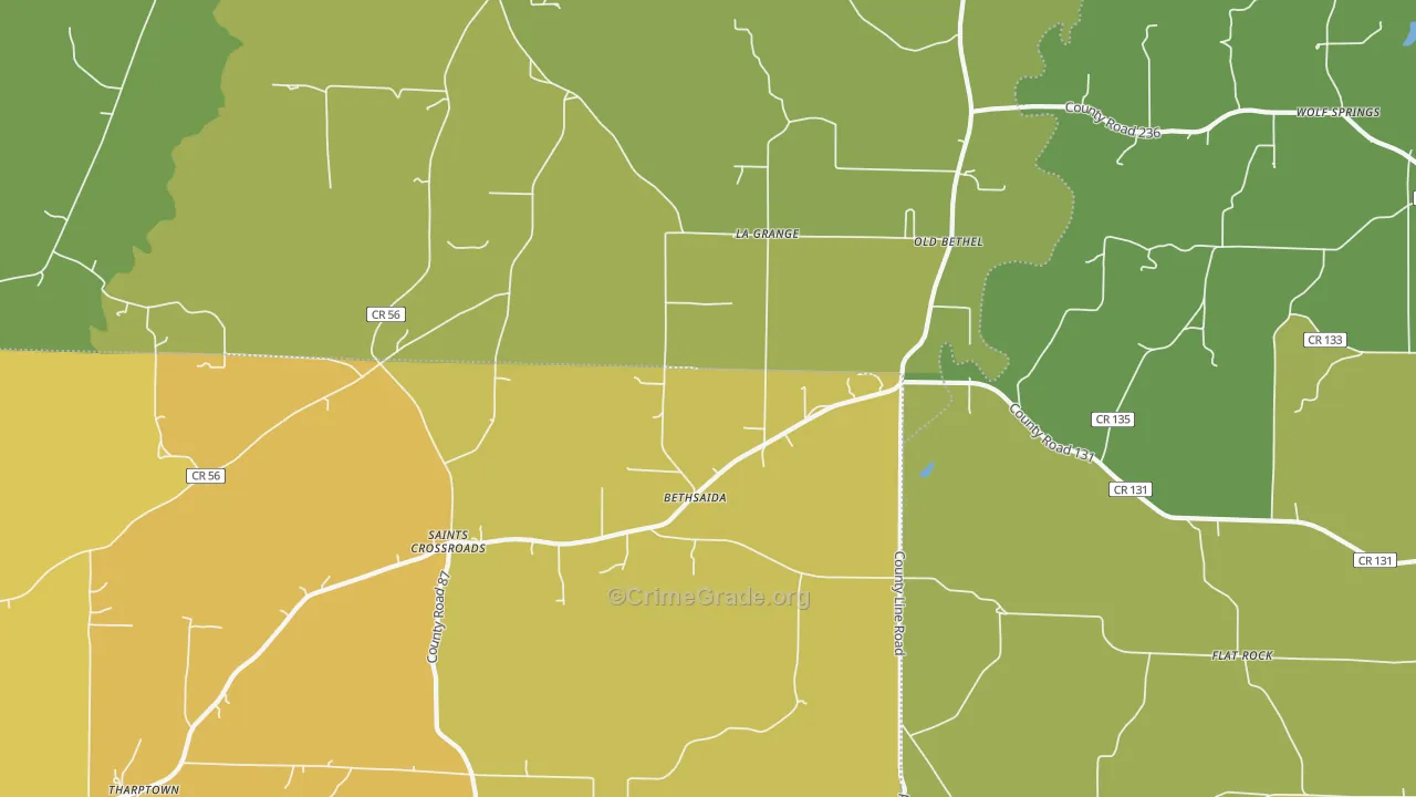 Old Bethel, AL Map of Vandalism Rates