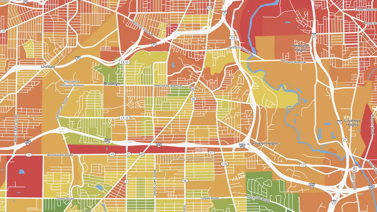 Old Brooklyn, Cleveland, OH Map of Vandalism Rates