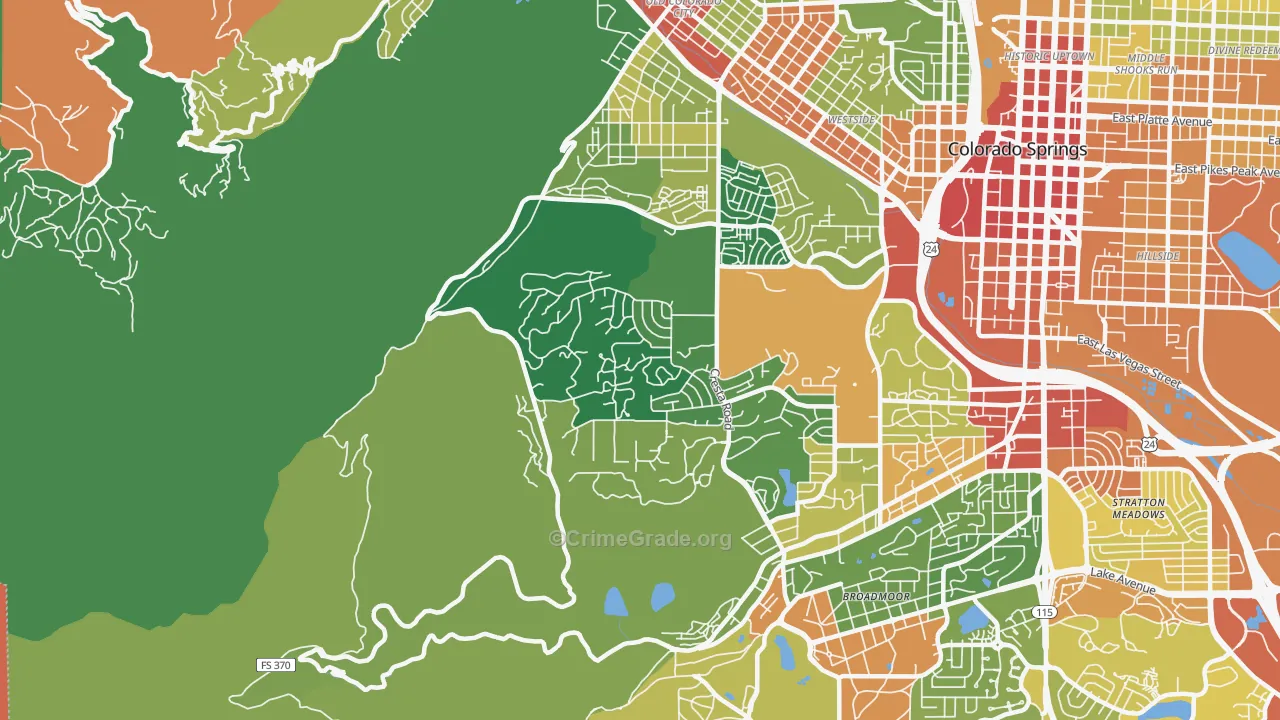 Old Colorado City, Colorado Springs, CO Map of Vandalism Rates