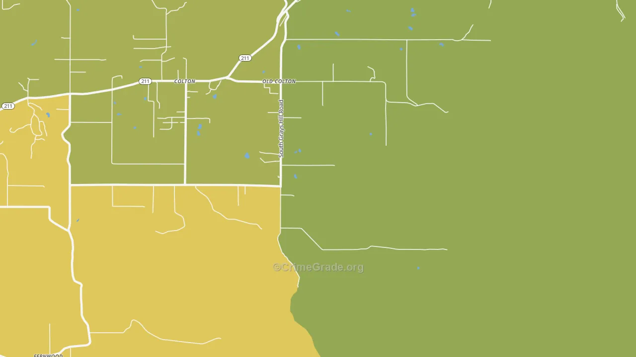 Old Colton, OR Map of Vandalism Rates