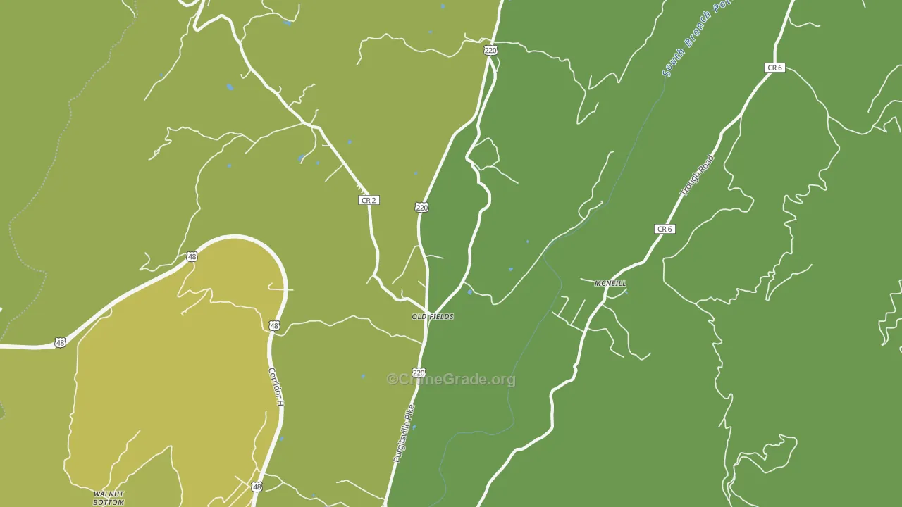 Old Fields, WV Map of Vandalism Rates