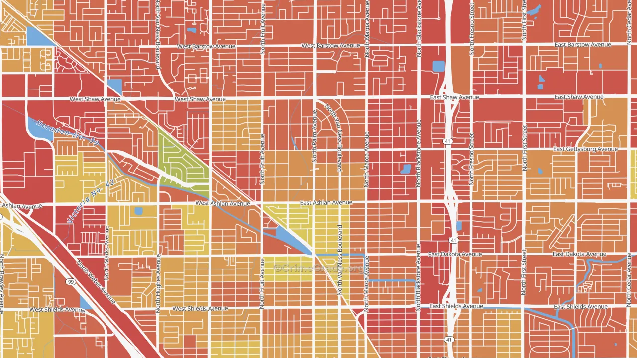 Old Fig Garden, CA Map of Vandalism Rates