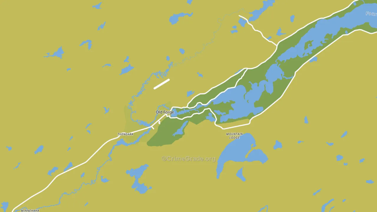 Old Forge, NY Map of Vandalism Rates