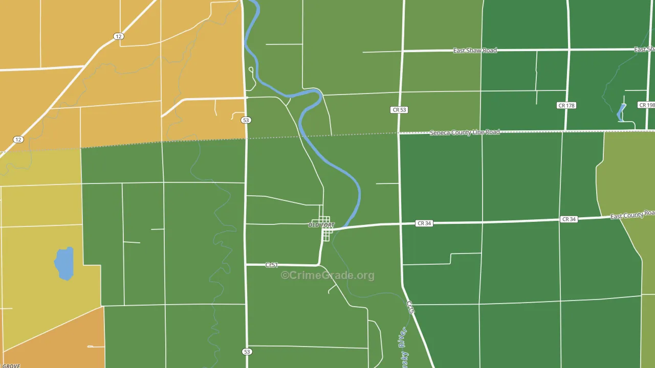 Old Fort, OH Map of Vandalism Rates