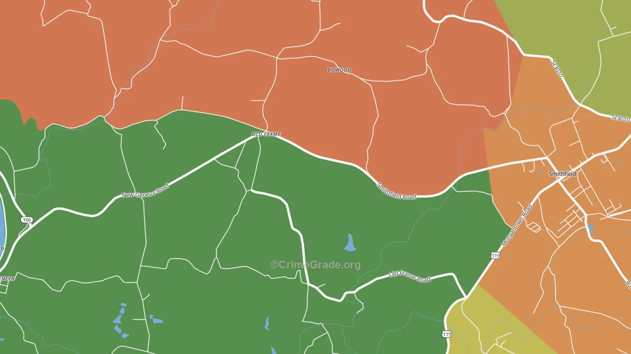 Old Frame, PA Map of Vandalism Rates