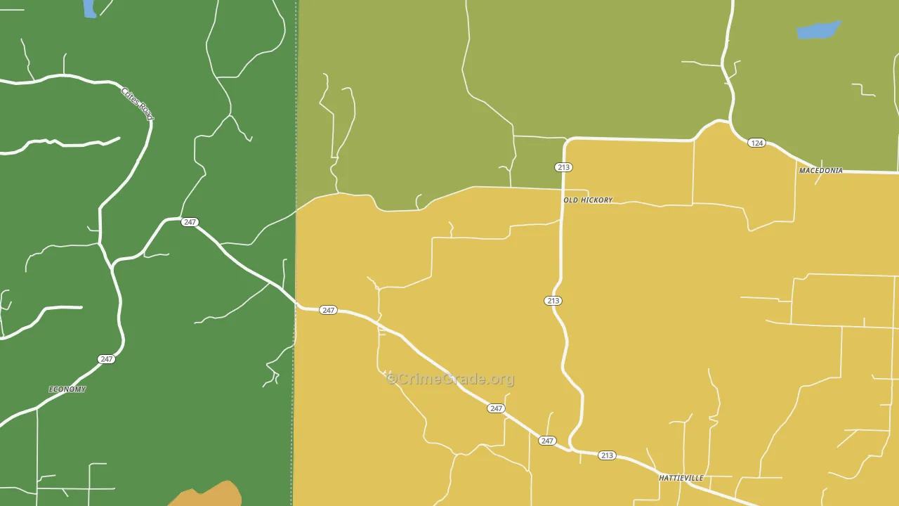 Old Hickory, AR Map of Vandalism Rates
