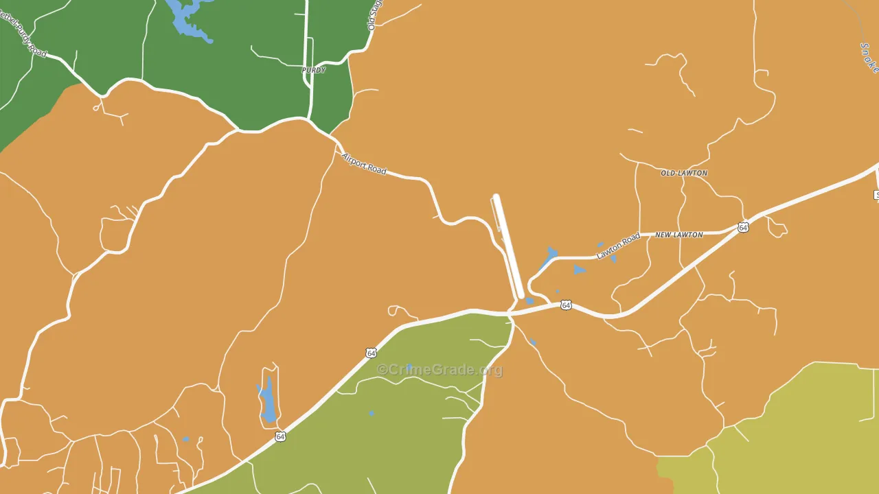 Old Lawton, TN Map of Vandalism Rates