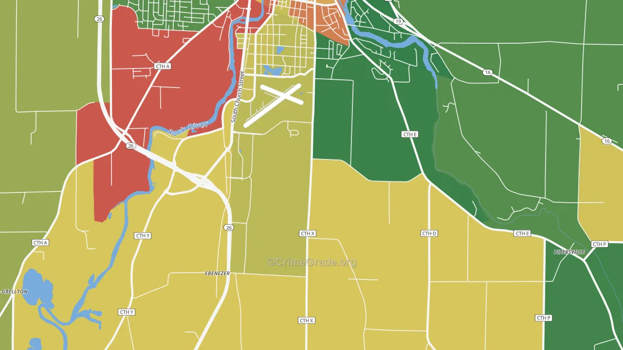 Old Lebanon, WI Map of Vandalism Rates