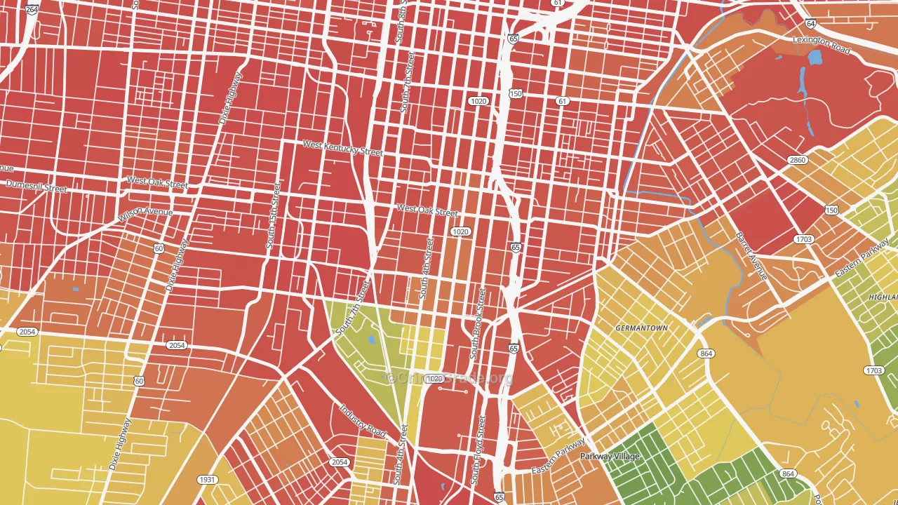 Old Louisville, Louisville, KY Map of Vandalism Rates